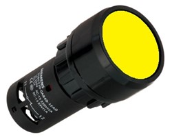 BOTON PULSADOR AMARILLO 22MM 1NA+1NC PLASTICO