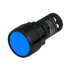 BOTON PULSADOR AZUL 22MM 1NA+1NC PLASTICO