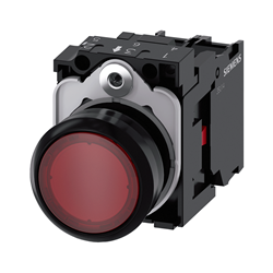BOTON PULSADOR ILUMINADO ROJO 22MM 1NC LED INTEGRADO 110V AC