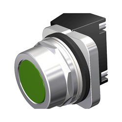BOTON PULSADOR VERDE METALICO NO ILUMINADO