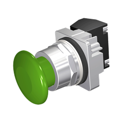 BOTON HONGO VERDE 30MM 2 POSICIONES MANTENIDO 1NA-1NC NEMA 3R,4X,12