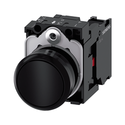 BOTON PULSADOR NEGRO 22MM 1NC PLASTICO