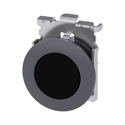 BOTON PULSADOR NEGRO 30MM METALICO PLASTICO ANILLO FRONTAL