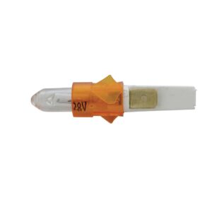 BOMBILLA VIDRIO PASSAJE SOLVENTE 28V faston CON ADAPTADOR