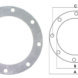 JUNTA 8 FOROS Ø 260x185x2mm BM C=232mm D=Ø 16mm